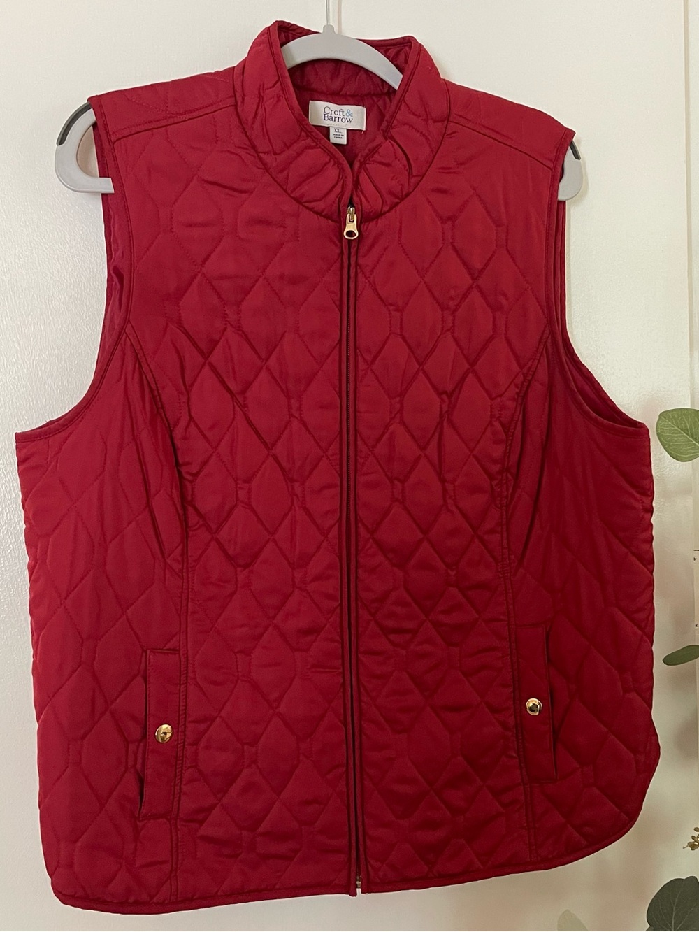 croft & barrow Crimson Quilted Sleeveless Vest